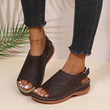 Niulatu Summer Women Platform Rome Sandals PU Leather Wedges Beach Sandalias Woman Open Toe Solid Casual Shoes Plus Size 43 DJSE