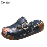 Niulatu Outdoor Printing Baotou Wedges Slippers Women's Roman Platform Shoes Comfort Summer Size 43 Women's Sandals DJSE