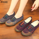 Niulatu Women Flats Shoes Autumn Retro Female Sneakers Old Beijing Cloth Shoes Mujer Slip-On Breathable Lazy Mom Shoes Zapatillas Mujer DJSE