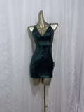 Niulatu Sheath Green Sequin Travel Vacation Dress Short Birthday Dress SD0065