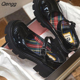 Niulatu Leather Japanese Students JK Female High Heel Uniform College Girl Shoes Platform Mary Jane Vintage Platform Cosplay DJSE