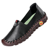 Niulatu Fit Thick Sole Flats Korean Style Shoes For Women Cozy Leather Slip On Shoes Pregnant Woman Maternity Shoes Women&#39;s Loafers DJSE