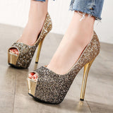 Niulatu heels summer women Super High Heels Sexy shoes platform shoes pumps Wedding Party 14cm womens platform high heels DJSE