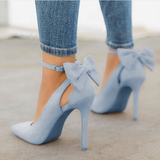 Niulatu Bow Pumps Women High Heels Pointed Toe Stiletto Pumps Sexy Party Woman Black Wedding Shoes Zapatos Mujer Dropshipping DJSE