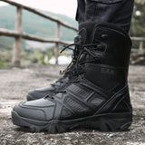 Niulatu Men Military Tactical Men's Boots Special Force PU Leather Waterproof Desert Combat Ankle Boot Army Work Men Shoes EVA DJSE