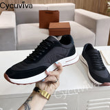 Niulatu Walk Sneakers Male Lace Up Platform Flat Casual Shoes For Men Thick Sole Patchwork Runner Men's Shoes DJSE