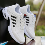 Niulatu Men's PU Leather Autumn Shoes Boys Casual Sneakers Man Tennis 2025 Fashion Men White Trainers Wedges Sneakers Male Sport Shoes DJSE