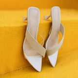 Niulatu Women Square Toe2025 Slippers Flip Flop Ladies Fashion High Heels Sandals Transparent Women's Casual Shoe Female Footwear DJSE