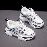 Niulatu Women Sneakers White Black Designer Shoes Woman Autumn Winter Chunky Sneakers Fashion Light Dad Shoes Ladies Platform Footwear DJSE