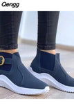 Niulatu Women Sneakers Trainers Platform Shoes Slip On Woman Buckle Zapatos De Mujer Ladies Vulcanize Big Size DJSE