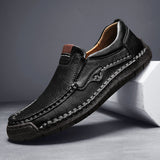 Niulatu Leather Shoes Men Loafers Cow Leather Male Footwear Flat Soft Leather Mens Driving Shoes Plus Size 45 A4817 DJSE