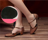 Niulatu New Modern Dance Shoes Women Ladies Closed Toe Tango Shoes Standard Waltz Ballroom Dancing Heels Indoor Suede Sole DJSE