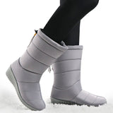 Niulatu New Winter Boots Women Waterproof Snow Boots Female Faux Fur Plush Warm Shoes For Women Down Boots Mid-calf botas de mujer DJSE