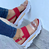 Niulatu Women Sandals 2025 Summer Shoes Peep Toe Wedge Shoes Women Breathable Sandals For Women Soft Comfortable Platform Ladies Sandals DJSE