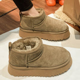 Niulatu Women's Boots Wool Anti-skid Snow Boot Women's Mini Short Boots Warm Winter Thickened Women's Shoes Botas Mujer Ladies DJSE