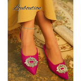 Niulatu Women's Pumps Fashion Pointed Slingback Female Stiletto Elegant Colorful Shallow Mouth Ladies Prom Shoes DJSE