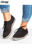 Niulatu Women Oxfords Cut-Outs Lace Up Brogue Shoes Flat Platform England Ladies Non-slip Shoes Breathable Casual Female Low Footwear DJSE