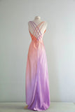 Niulatu Orange Purple Ombre A Line Satin Prom Dress Wedding Guest Dress HZ0113