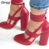 Niulatu Plus Size 35-43 Women Heels Chaussures Femme Gladiator Summer High Heels For Party Wedding Shoes Women Thick Heels DJSE