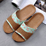 Niulatu Breathable Straw Mat Slipper Women Indoor Shoes Anti-slip Open Toe Lovers Home Floor Slides Female Linen Slippers DX423 DJSE