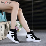Niulatu red white Black pink Hidden Wedge Heels Casual Shoes tenis feminino High Top Shoes Trainers Women Zapatos Mujer 2025 DJSE
