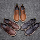 Niulatu 2025 Men Casual Shoes Men Martins Leather Shoes Work Safety Shoes Winter Waterproof Ankle Botas Brogue Plus Size DJSE