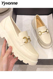 Niulatu Women Loafers Platform Thick Sole British Style Lolita Low Heels Mary Jane Shoes White Jk Uniform Shoes Woman Casual Single Shoe DJSE