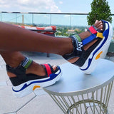 Niulatu Women Shoes 2025 New Summer Super High Heels Ladies Casual Sandals Wedge Chunky Gladiator Cross Strap Sandals DJSE