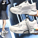 Niulatu Reflective Platform Footwear Women Thick sole Shoes Korean Dad Chunky Sneakers Mixed Color Women's Vulcanize Shoes DJSE