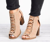 Niulatu 2025 New Spring Summer Sexy Casual Rome Ankle Boots Ladies Sandals Women's Shoes Middle High Heels Large Size 43 Black DJSE