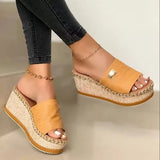 Niulatu Summer Women Wedge Sandals Premium Orthopedic Open Toe Sandals Vintage Anti-Slip Leather Casual Female Platform Retro Shoes DJSE