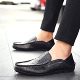 Niulatu Mens Shoes Casual Luxury Brand Summer Men Loafers Genuine Leather Moccasins Light Breathable Slip on Boat Shoes JKPUDUN DJSE