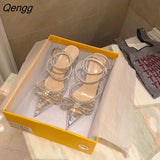 Niulatu Women Gladiator Sandals shoes Sexy White Silk high heels Sandals Summer Party Dress shoes Buckles pumps size 40 DJSE
