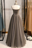 Niulatu Tulle Long Banquet Party Dress Sweetheart A Line Custom Size Prom Dress HZ0113