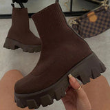 Niulatu Women Boots 2025 Platform Boots for Autumn Winter Shoes Slip on Platform Shoes Women Ankle Boots White Heels Short Botas Mujer DJSE