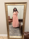 Niulatu Spaghetti Straps Pleated Tulle Green Midi Prom Dress A Line Evening Dress HZ1007