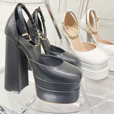 Niulatu Brand 2025 Women Sandals Summer Shoes Sexy Thick High Heels Platform Black Red Yellow Dress Party Wedding Shoes Pumps DJSE