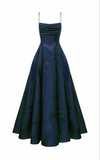 Niulatu Spaghetti Straps A-line Green Prom Dresses, Long Prom Dresses HZ0113
