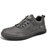 Niulatu Men's genuine Leather Casual Shoess lace up Trend Comfortable Men Shoes outdoor Sneakers British Fashion Men High Top Moccasins DJSE
