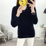 2025 New Sweater Women Wear Imitation Water Stinget Lint Knitted Bottom Shirt To Keep Warm Round Collar Coat Soft On The Head HZ0108