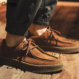 Niulatu Men's Shoes Lace up Leather Casual Shoes Spring Autumn Male Sneakers Designer Man Shoes Genuine Leather Barefoot Shoes DJSE