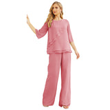 Niulatu Chiffon Mother of The Bride Dress Plus Size Pant Suits Ruffle HZ1007