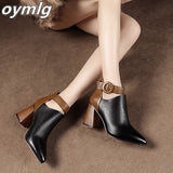 Niulatu Early Winter Shoes Women Boots Fashion Ladies High Heels Boots Pointed toe Woman Party Shoes Women Ankle Boots DJSE