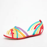 Niulatu Women Rainbow Jelly Sandals Candy Color Peep Toe Female Flat Beach Shoes Slip On Slides Casual Ladies Summer Footwear DJSE