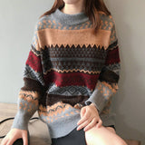 Sweater Women 2025 New Autumn And Winter Easier Vintage Cuffed Lazy Korean Edition Long-Sleeved Knitted Jacket HZ0108