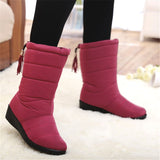 Niulatu New Winter Boots Women Waterproof Snow Boots Female Faux Fur Plush Warm Shoes For Women Down Boots Mid-calf botas de mujer DJSE