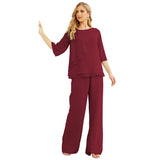 Niulatu Chiffon Mother of The Bride Dress Plus Size Pant Suits Ruffle HZ1007