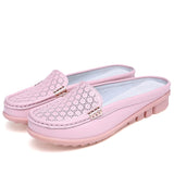 Niulatu 34-43 Leather Slippers Sandals Women Cut-out Breathable Outside Summer Slippers Shoes Woman Flats Women Sandal WSH3225 DJSE