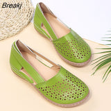 Niulatu Women's Flat Shoes Wedge Sandals New Hollow Breathable Summer Casual Shoes for Woman Retro Plus Size Comfortable Walking Shoes DJSE