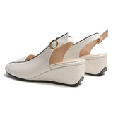 Niulatu Leather Women Shoes Slingbacks Wedges Pump Oxfords Brand Slip on Casual Shoes Moccasins Wild Driving Sandals Women DJSE